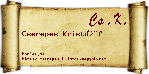 Cserepes Kristóf névjegykártya