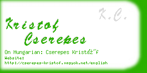 kristof cserepes business card